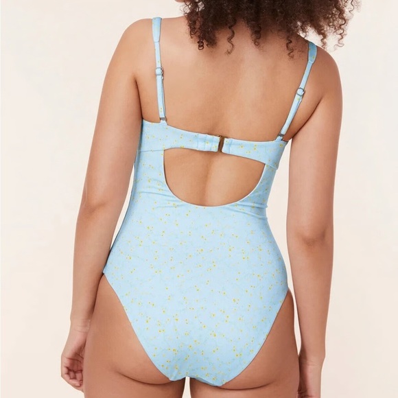 Andie The Nadi One Piece Swimsuit Blue Powder Ditsy Floral size S NWT - Picture 2 of 11